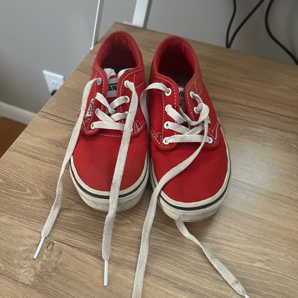 Vans Kids Red Canvas Sneakers